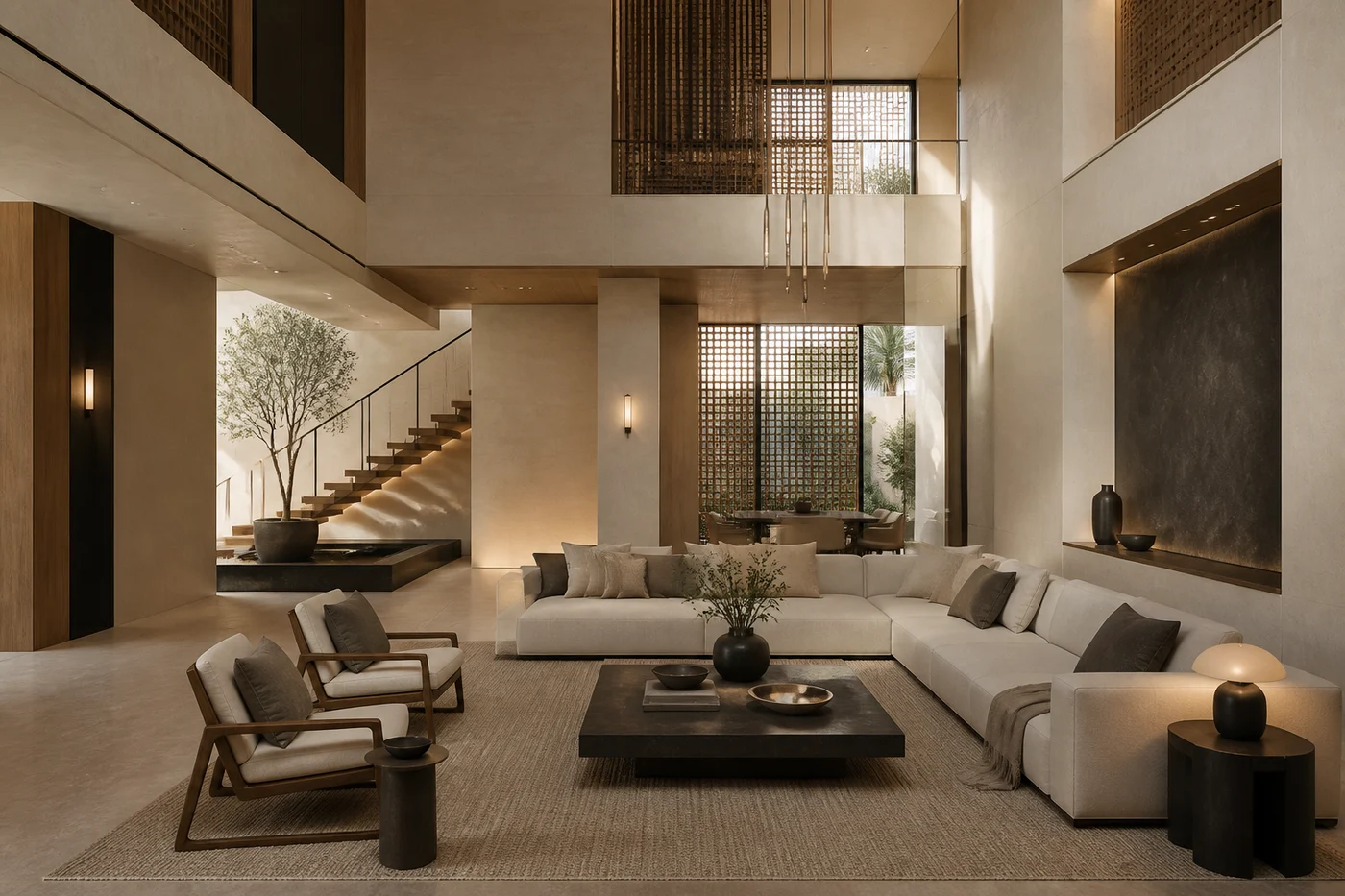 تصور معماري توضيحي لخدمة التشطيبات
