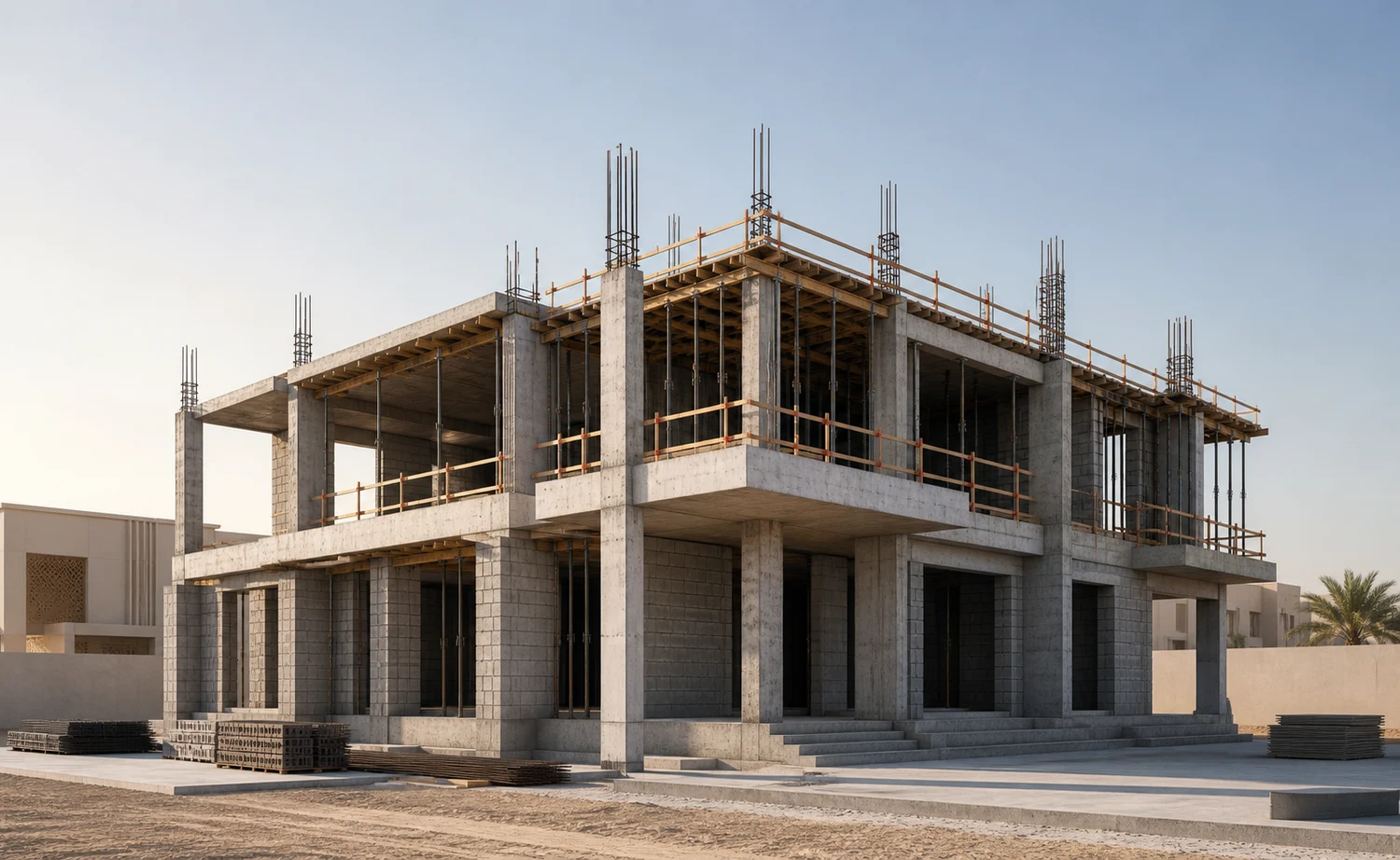 تصور معماري تعليمي: من المخططات المعتمدة إلى تنفيذ الهيكل